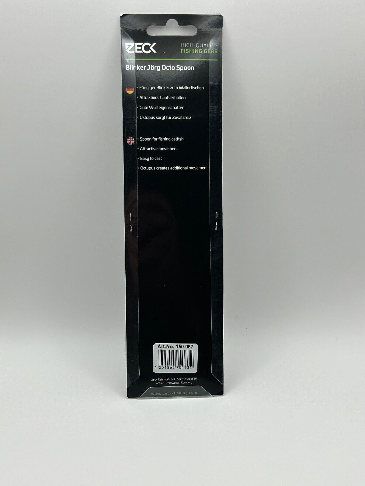 Zeck Blinker Jörg Octo Spoon Black 80g, Blinker zum Wallerfischen, Angelzubehör