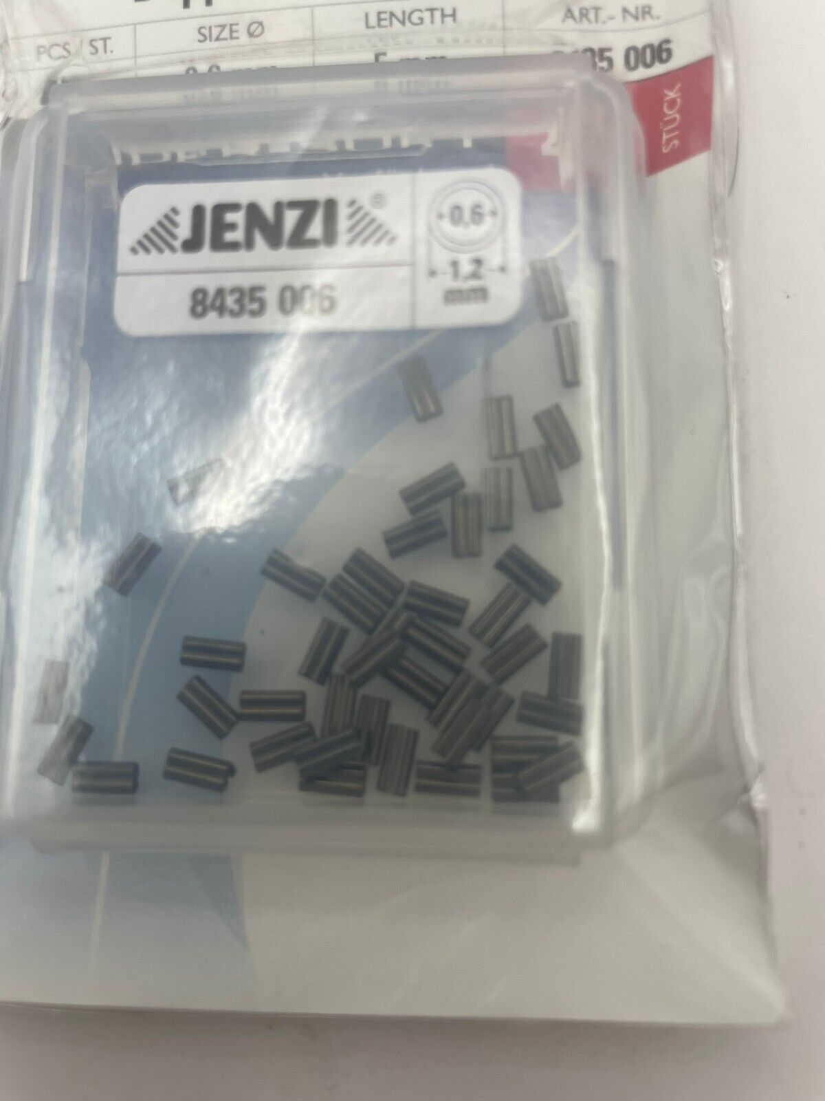 Jenzi Doppel Klemm-Hülsen 45 Stk 0,6mm 5mm lang Klemmhülsen