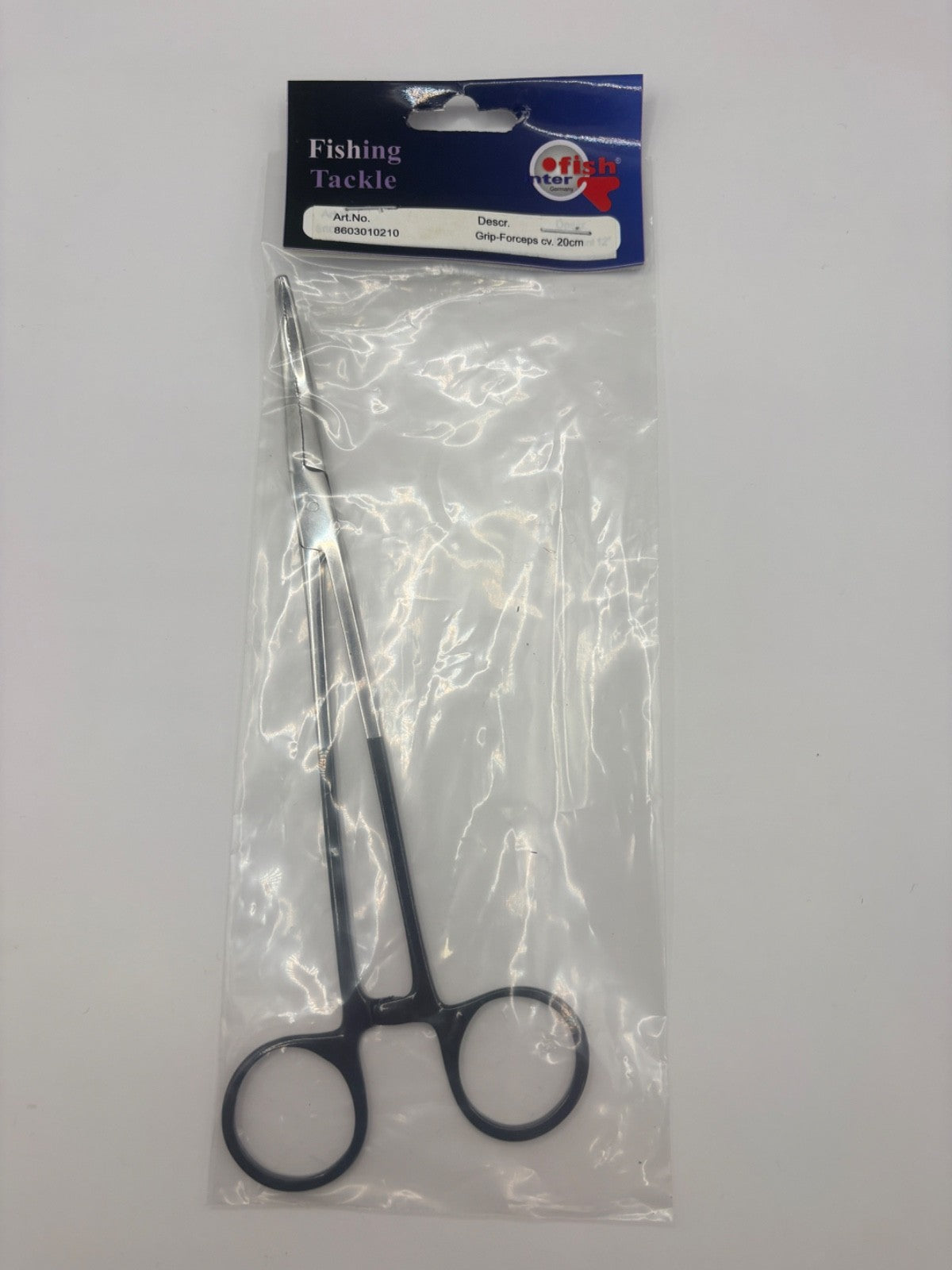Interfish Hakenlöser Klemmzange Arterienklemme gebogen 20cm3