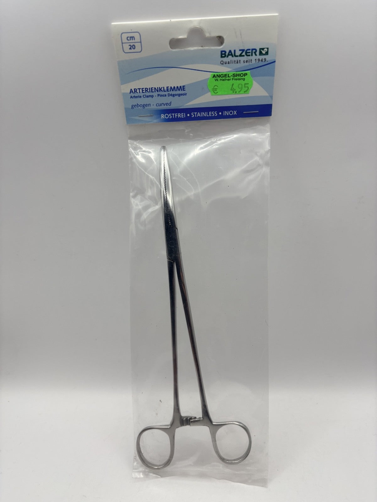 Balzer Hakenlöser Klemmzange Arterienklemme gebogen 25cm0