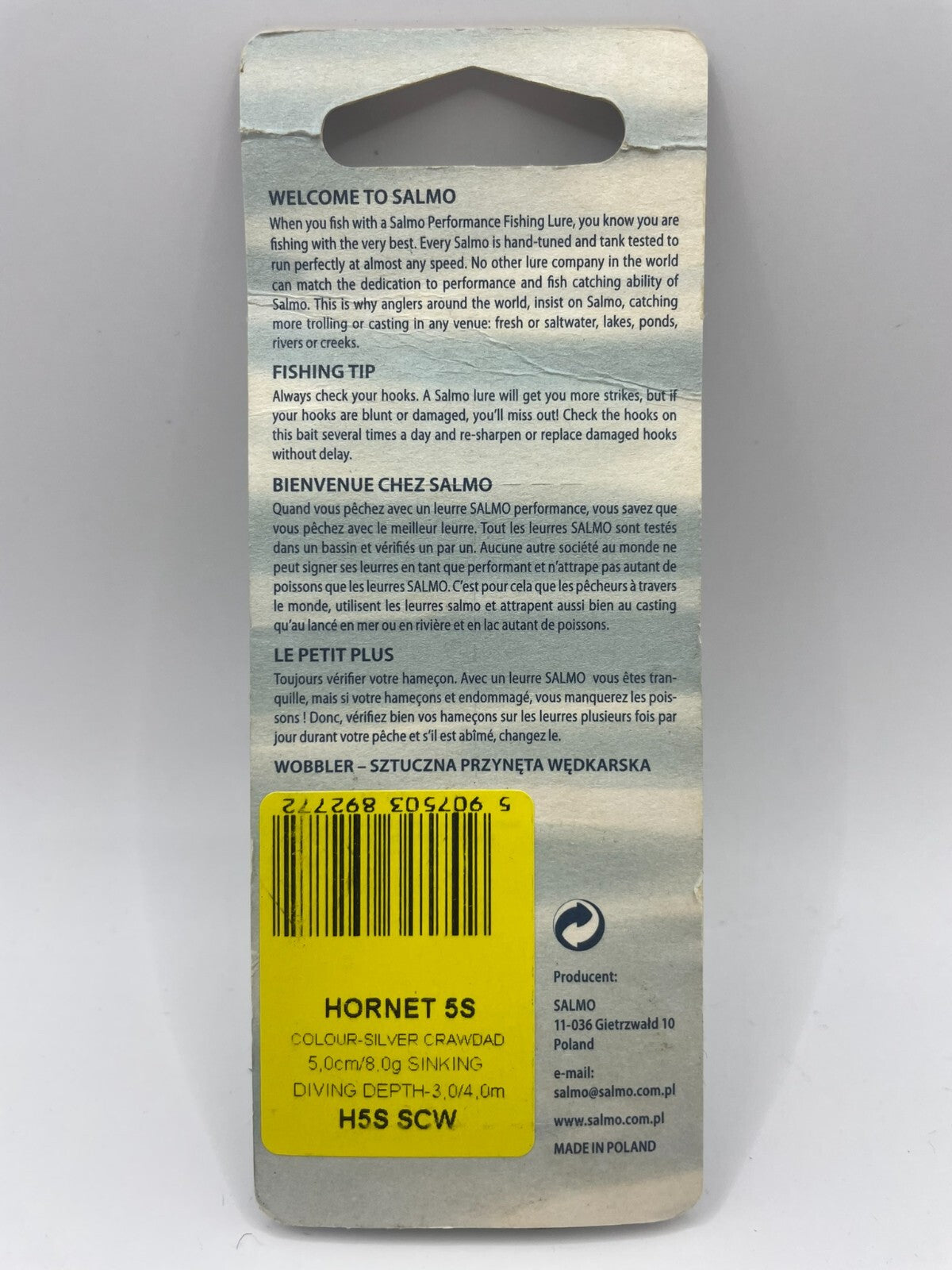 Salmo Hornet 5S Silver Crawdad 5cm 8g Sinking1