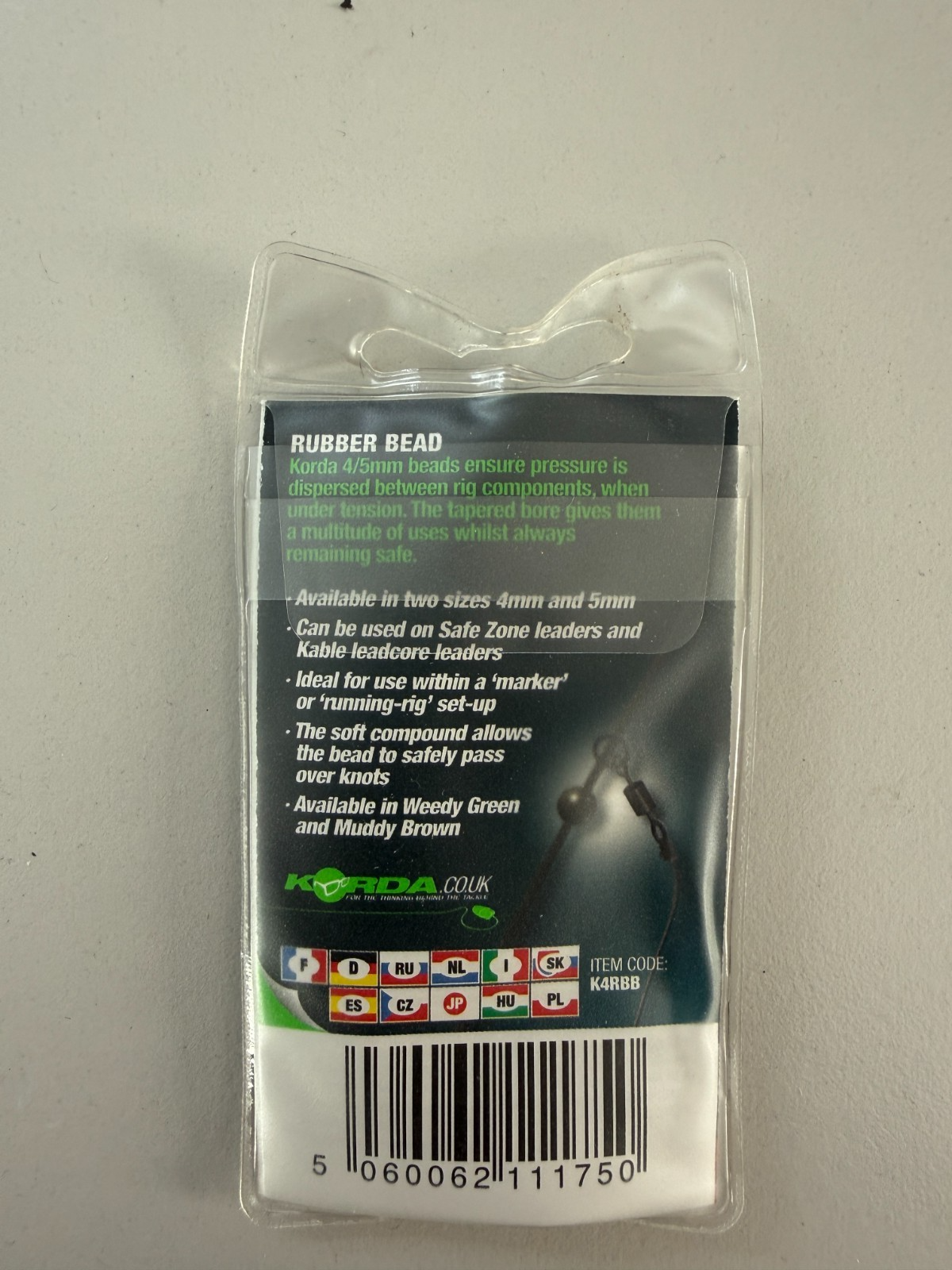 Korda Rubber Bead Muddy Brown 4mm1