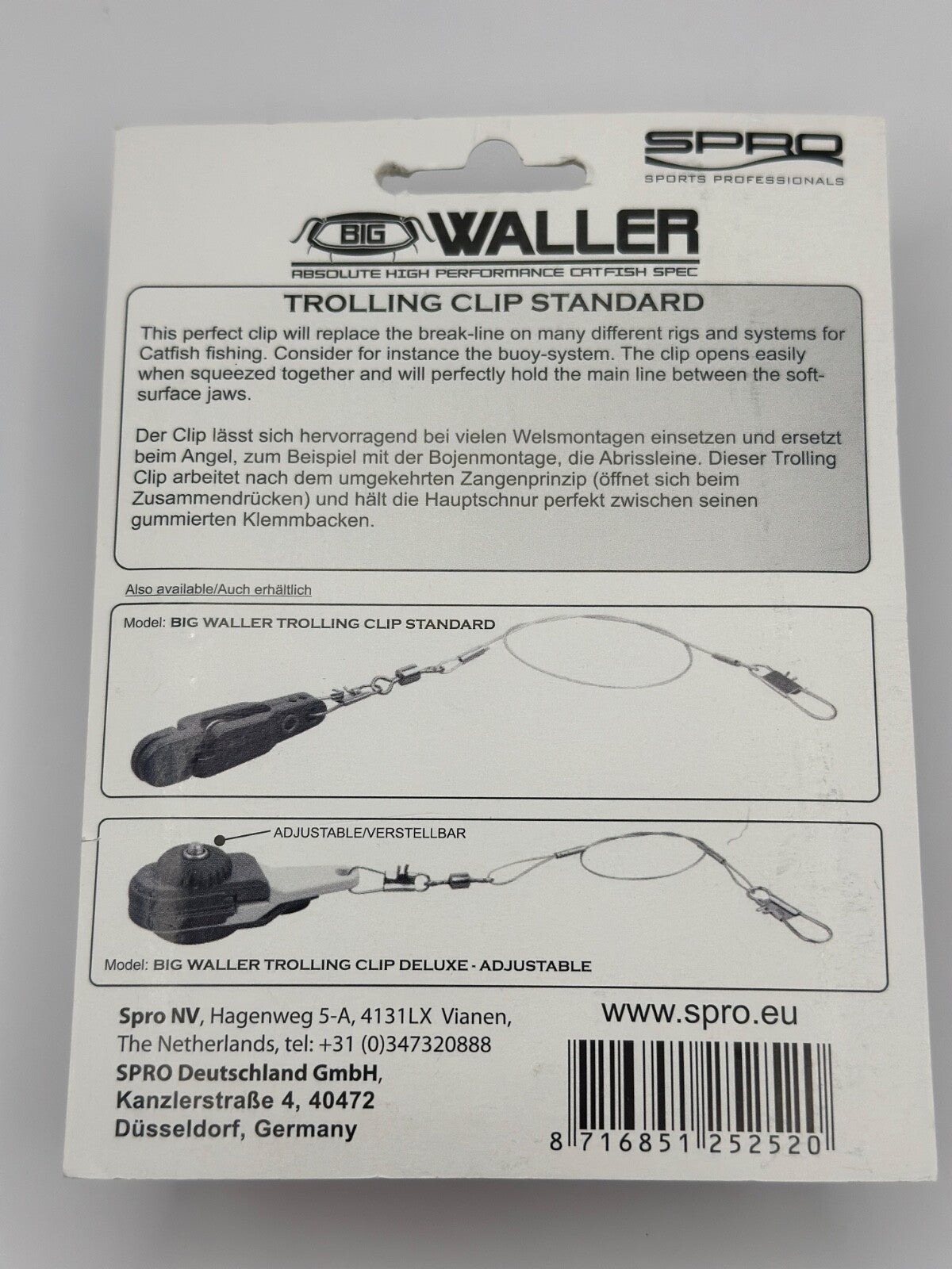 Big Waller Trolling Clip Standard ,Catfish Gear, Angelzubehör1