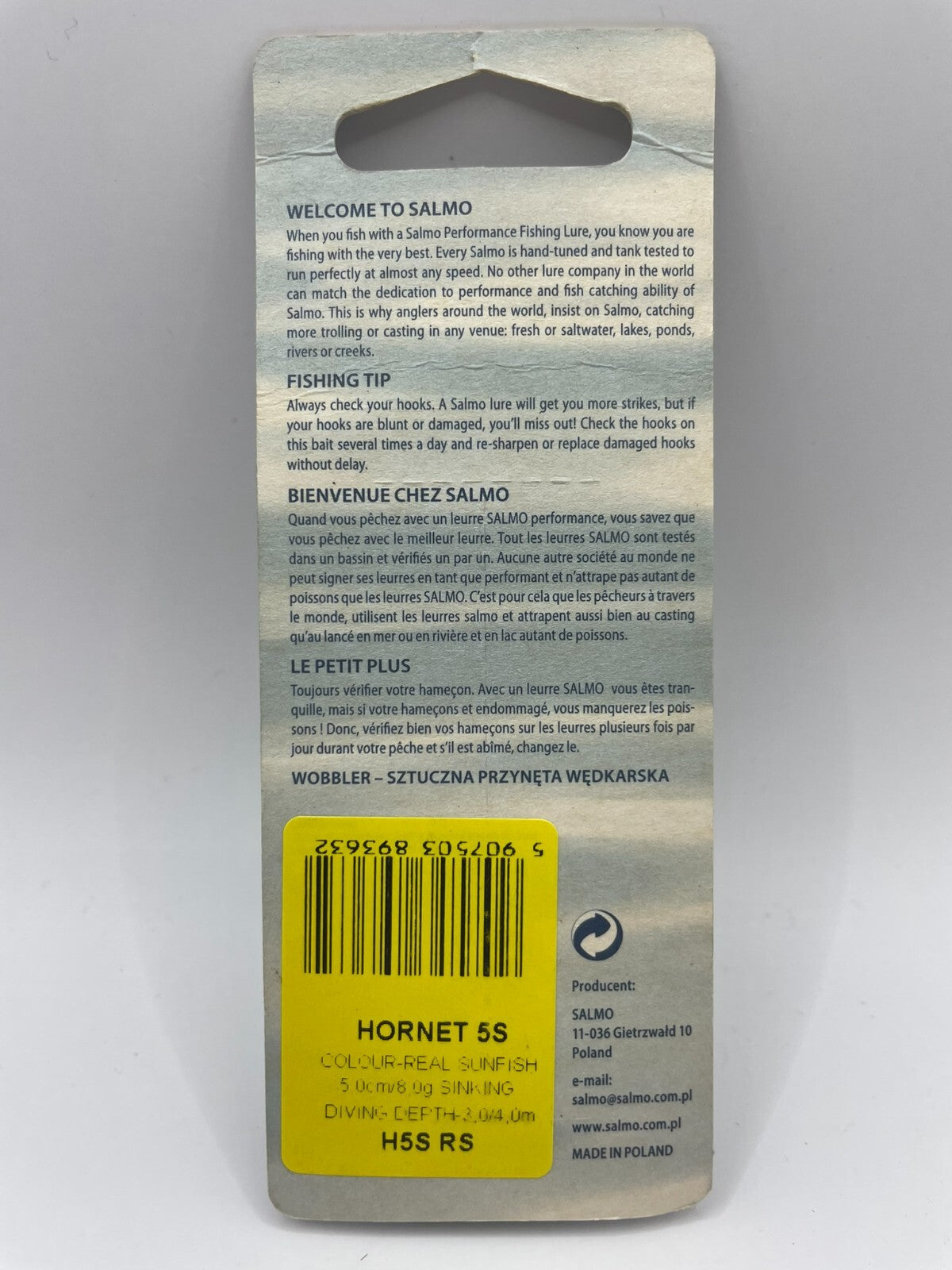 Salmo Hornet 5S Real Sunfish 5cm 8g Sinking1