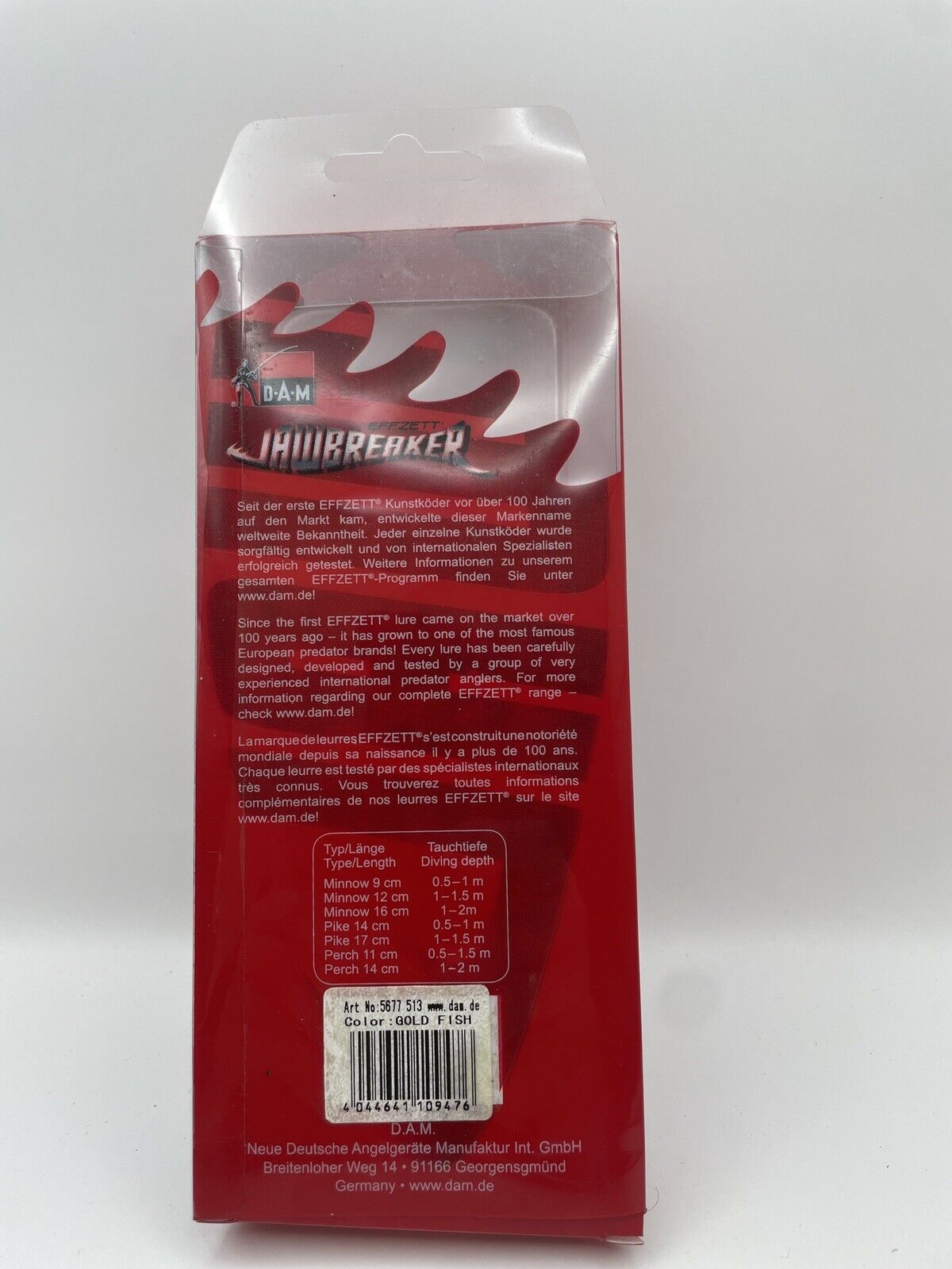 DAM Wobbler Jawbreaker Effzett Gold Fish 13cm Angelköder
