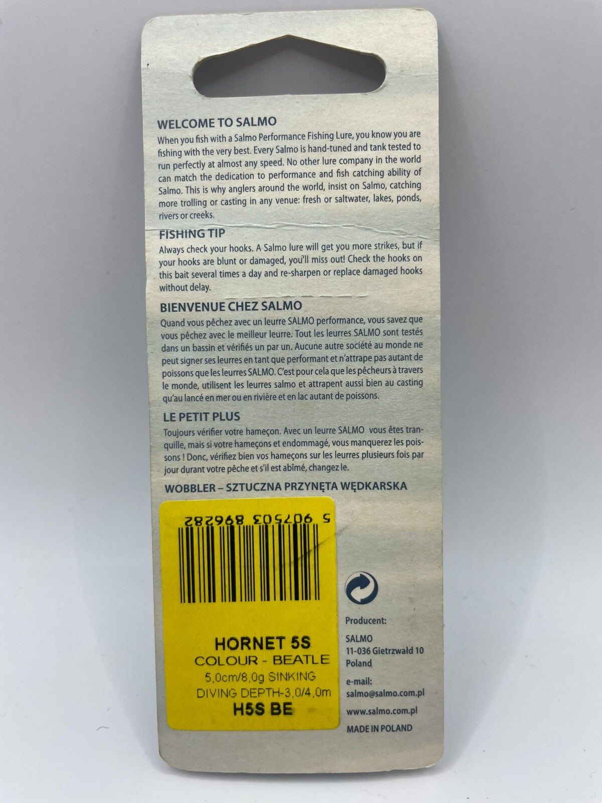 Salmo Hornet 5S Beatle 5cm 8g Sinking1