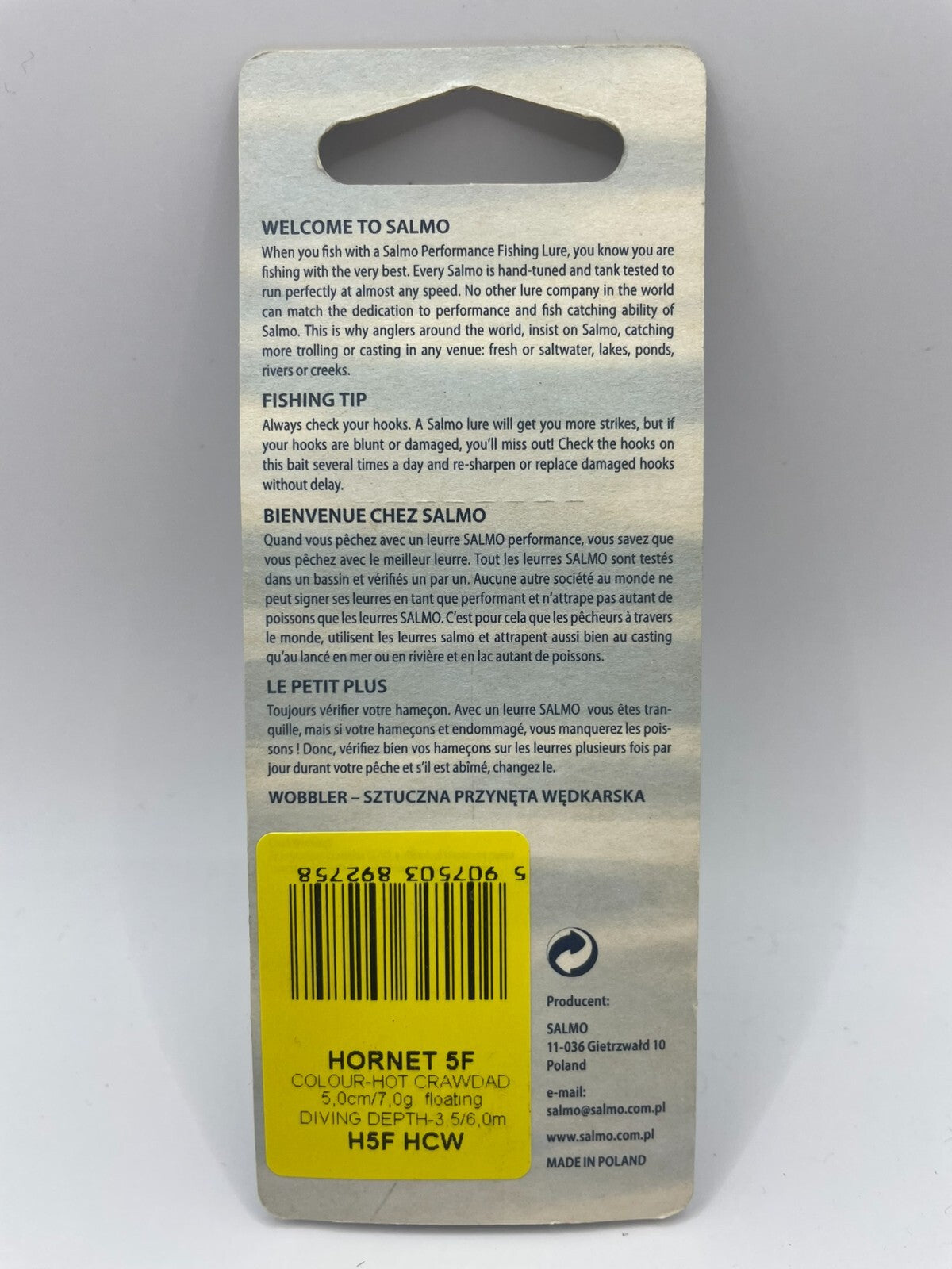 Salmo Hornet 5F Hot Crawdad 5cm 7g Floating1