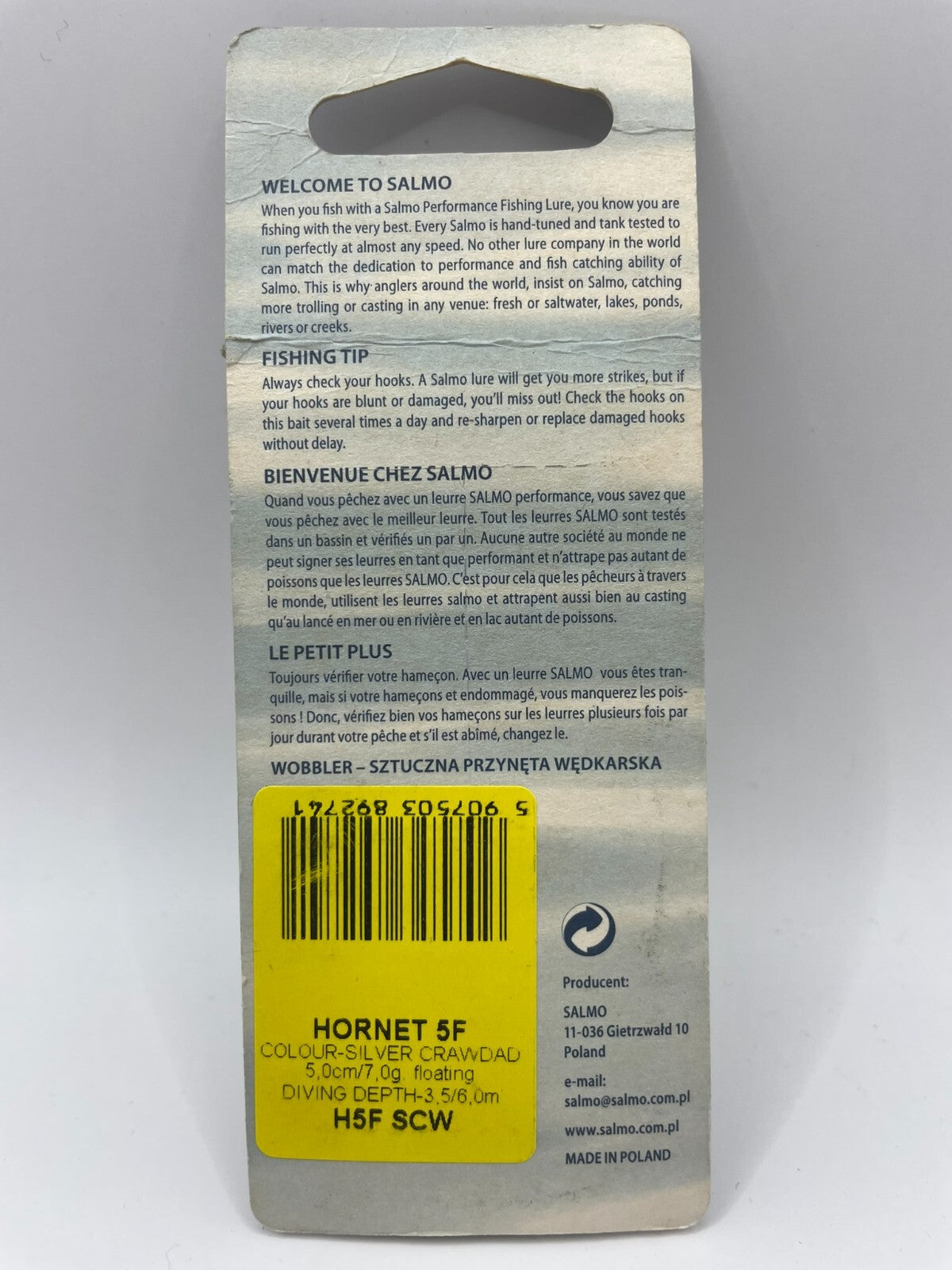 Salmo Hornet 5F Silver Crawdad 5cm 7g Floating1