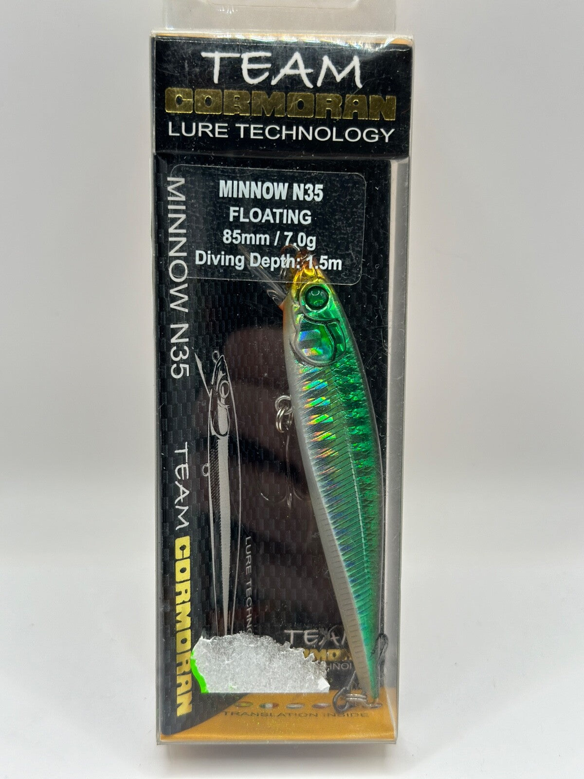 Team Cormoran Minnow N35 Green Shiner / 8,5cm 7,0g Floating , Wobbler0