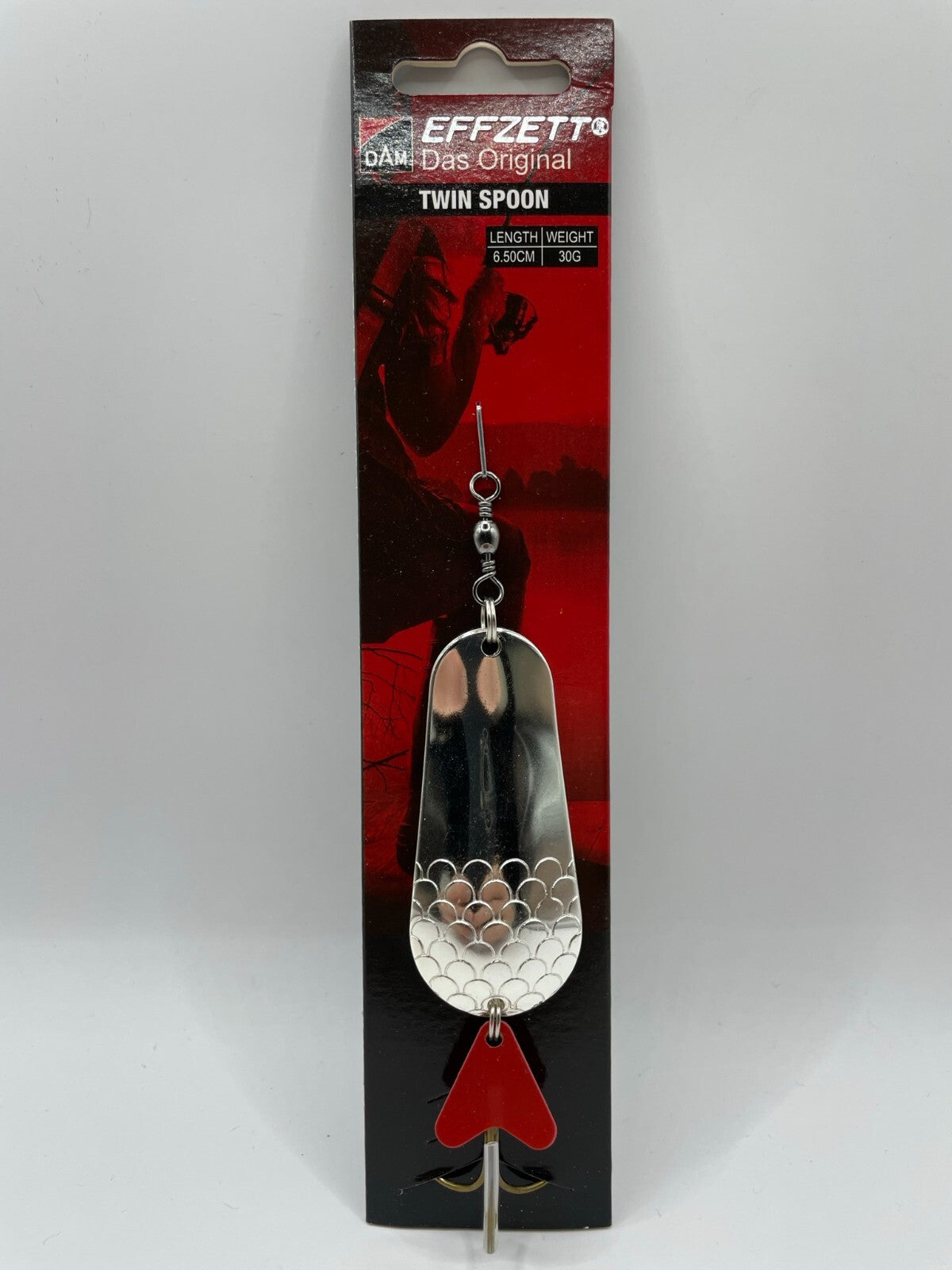 DAM Effzett Twin Spoon Doppelblinker 30g Silber / Silber Blinker 6,5cm0