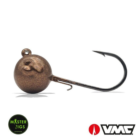 Master Jig handgemachte Jig Köpfe Copper Bronze VMC Haken 7161 made in Germany