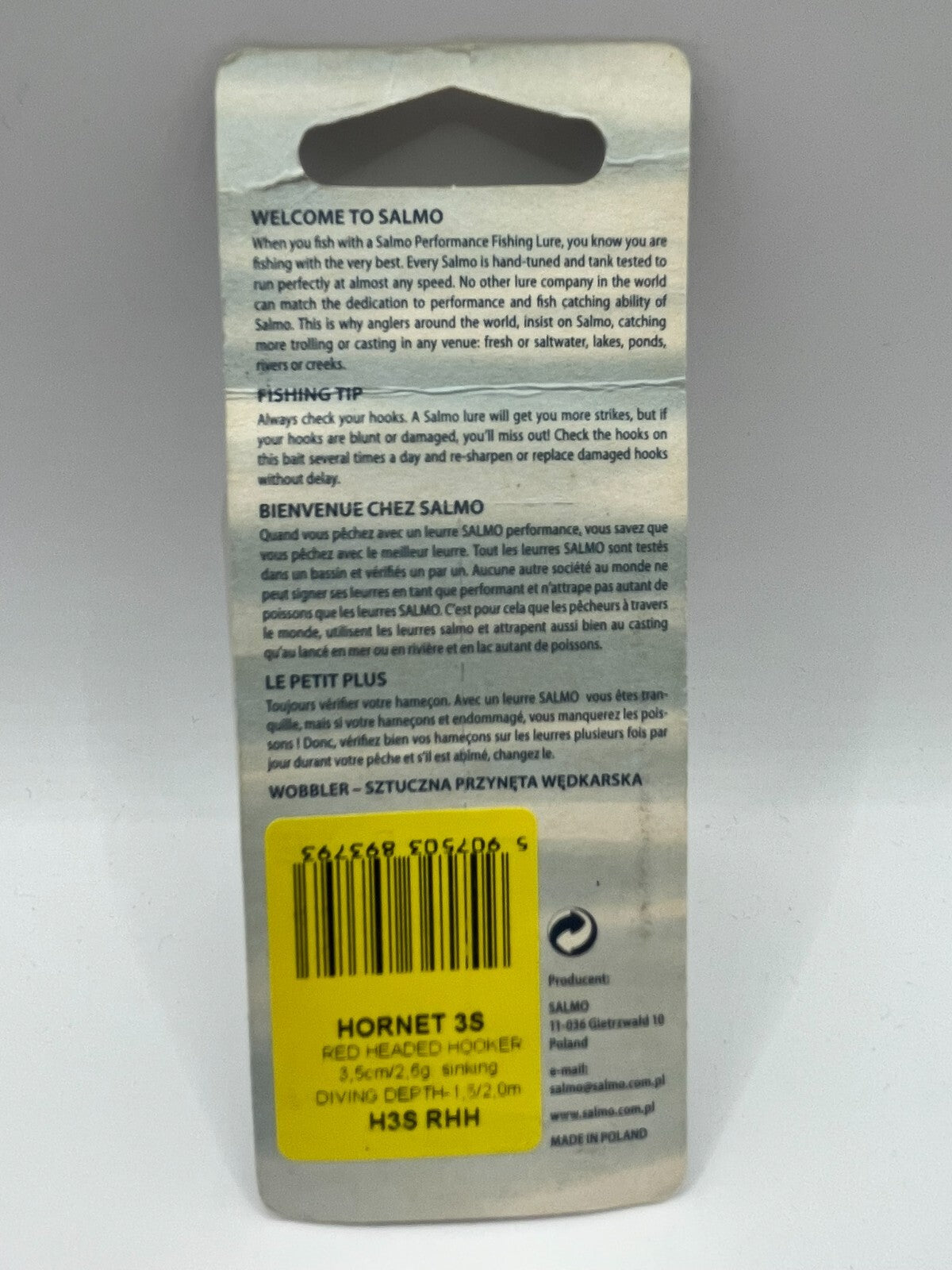 Salmo Hornet 3S Redhead Hooker 3,5cm 2,6g Sinking1