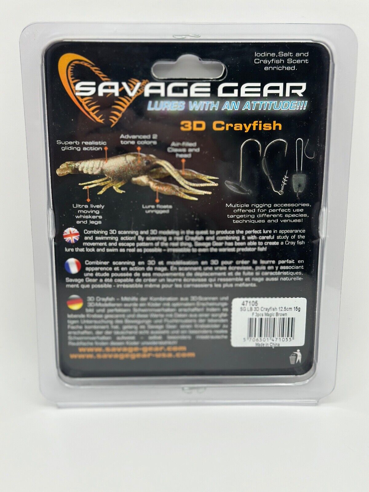 Savage Gear Crayfish 12.5cm 15g Floating Magic Brown, Gummifisch, Angelzubehör