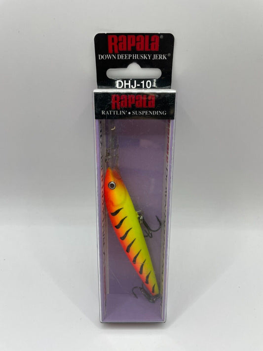 Rapala Down Deep Huskyjerk DHJ-10 Hot Tiger Wobbler Spinnfischen Angelzubehör