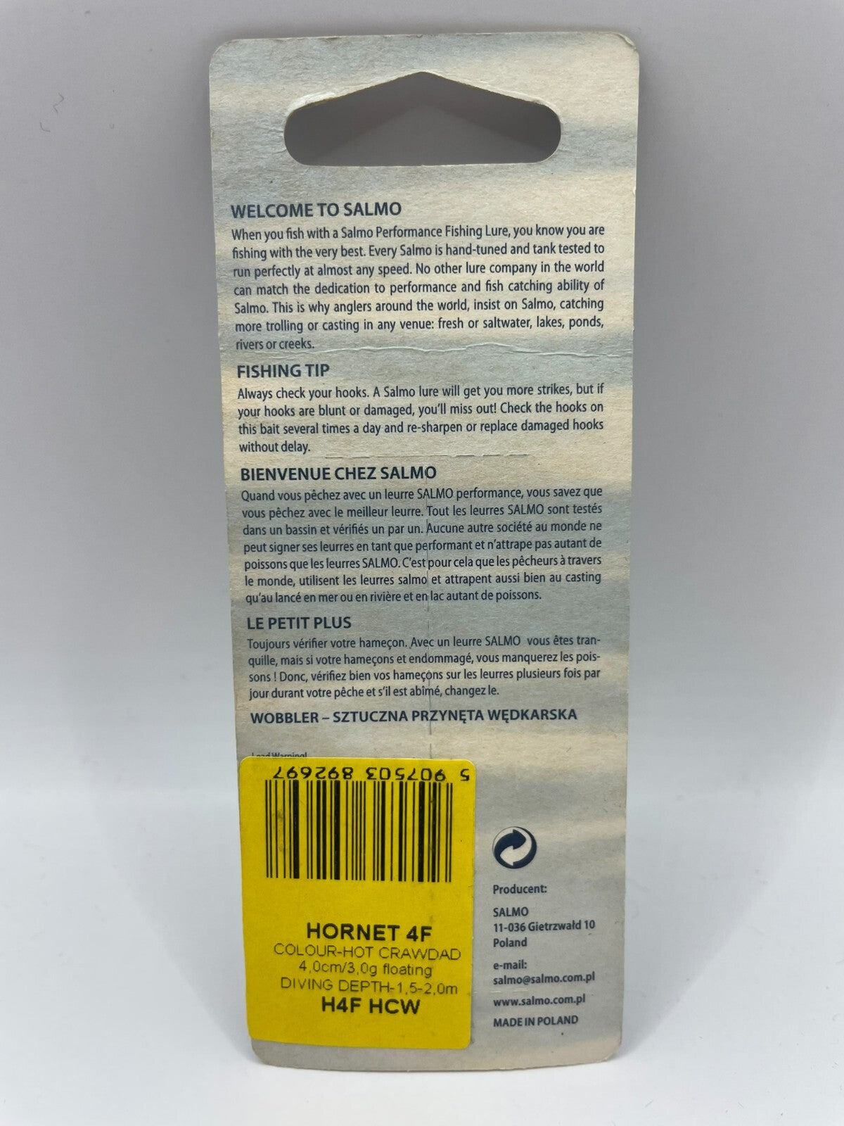 Salmo Hornet 4F Hot Crawdad 4cm 3g Floating1