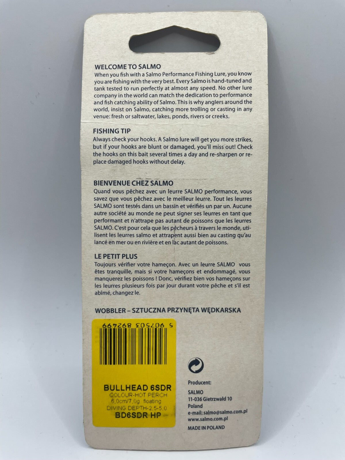 Salmo Bullhead 6SDR Hot Perch 6cm 7g Floating1