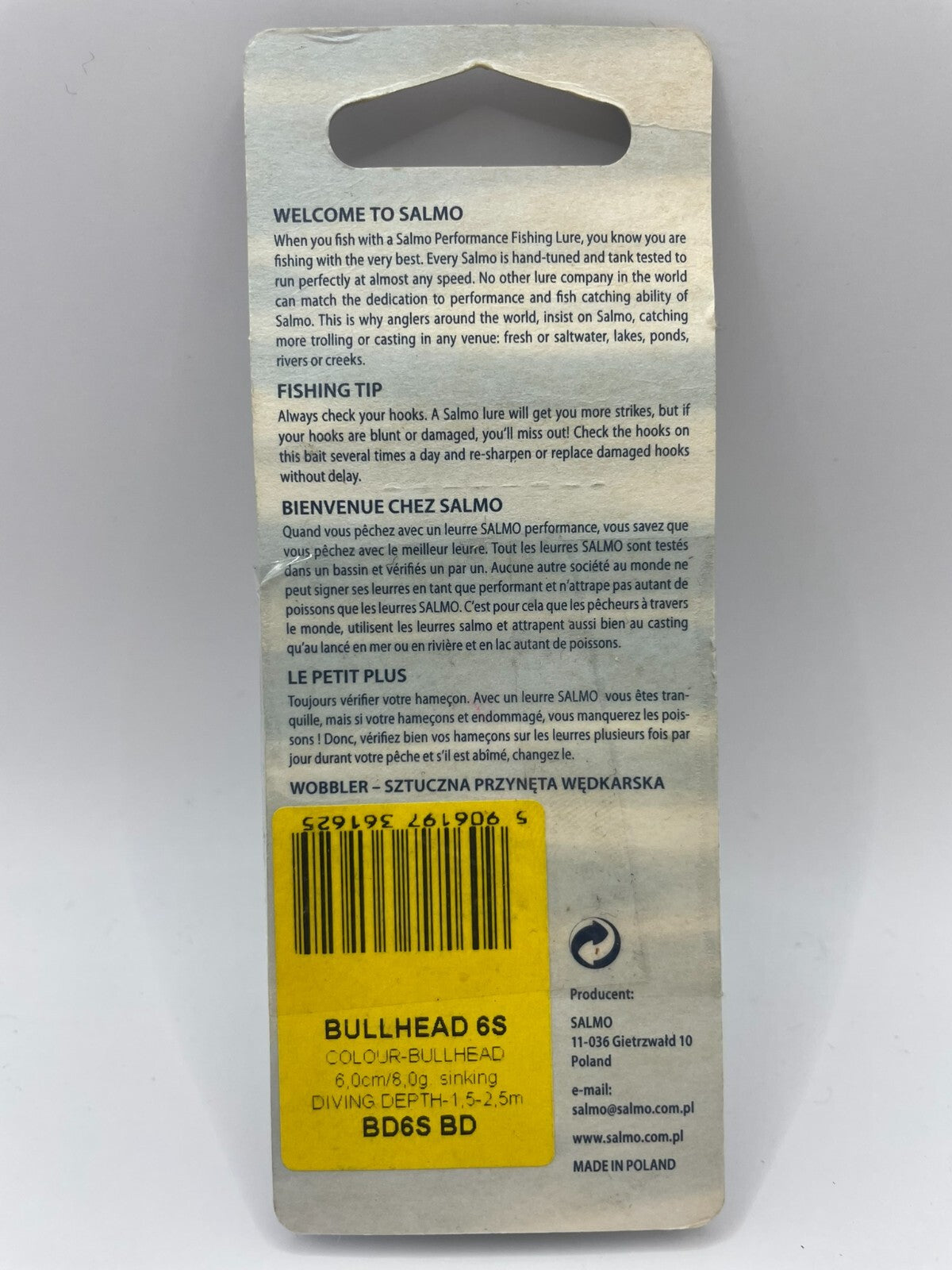 Salmo Bullhead 6S Bullhead 6cm 8g Sinking1
