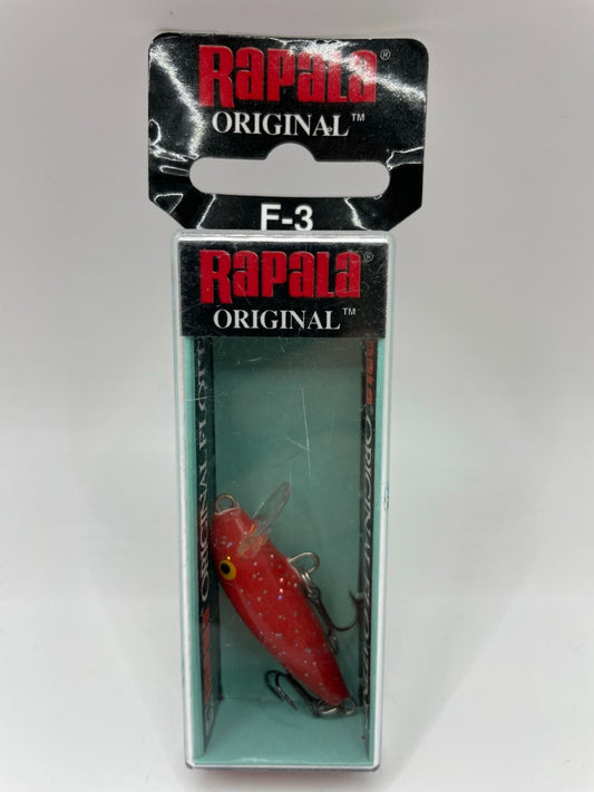 Rapala Original Floating F3 FRHF Red Hologram Flake Wobbler0