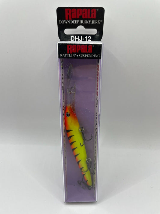 Rapala Down Deep Huskyjerk DHJ-12 Hot Tiger Wobbler Spinnfischen Angelzubehör