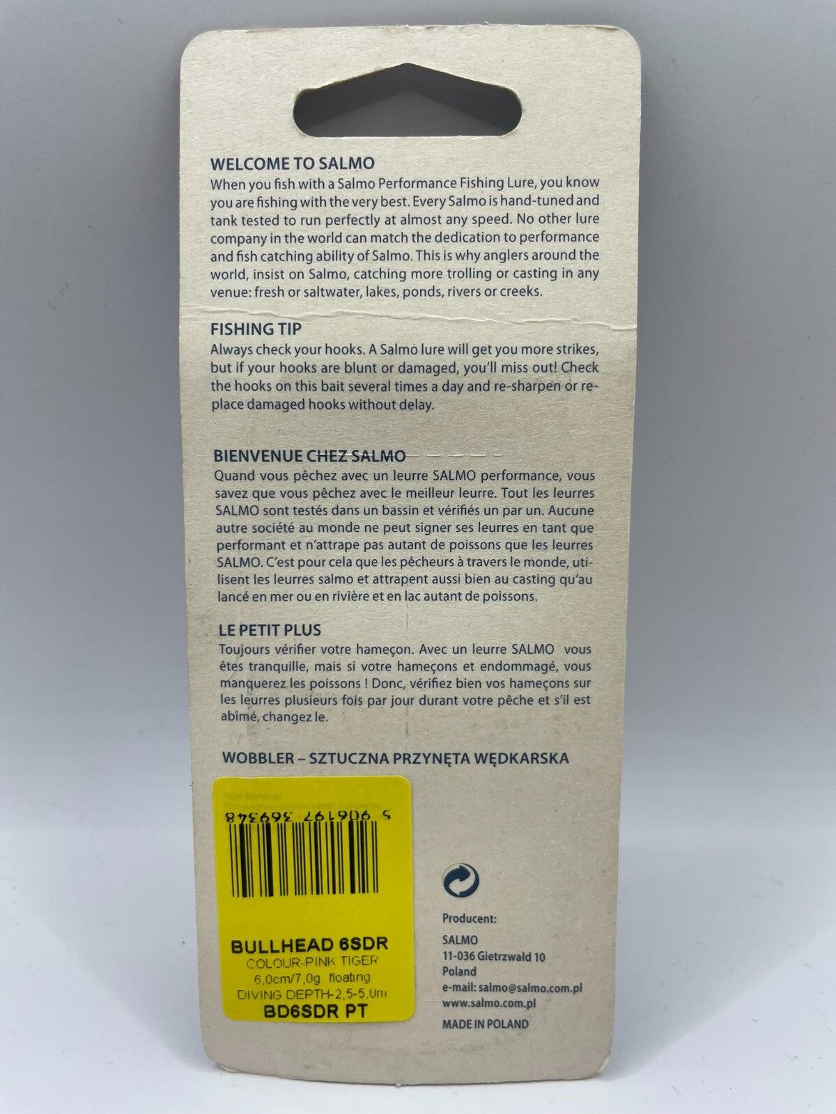 Salmo Bullhead 6SDR Pink Tiger 6cm 7g Floating1