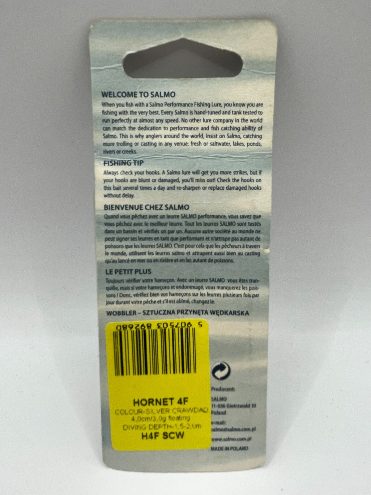 Salmo Hornet 4F Silver Crawdad 4cm 3g Floating1