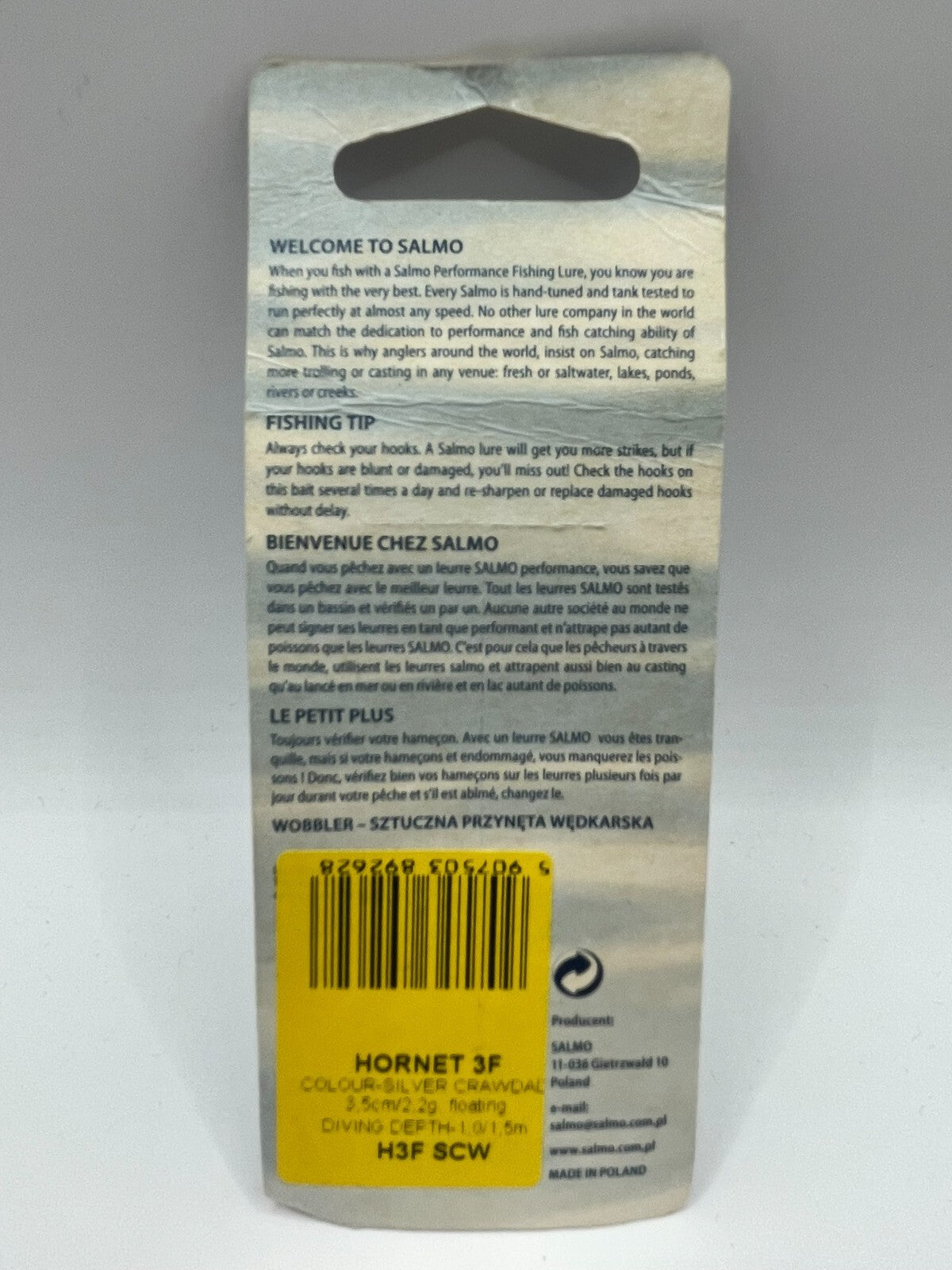 Salmo Hornet 3F Silver Crawdad 3,5cm 2,2g Floating1