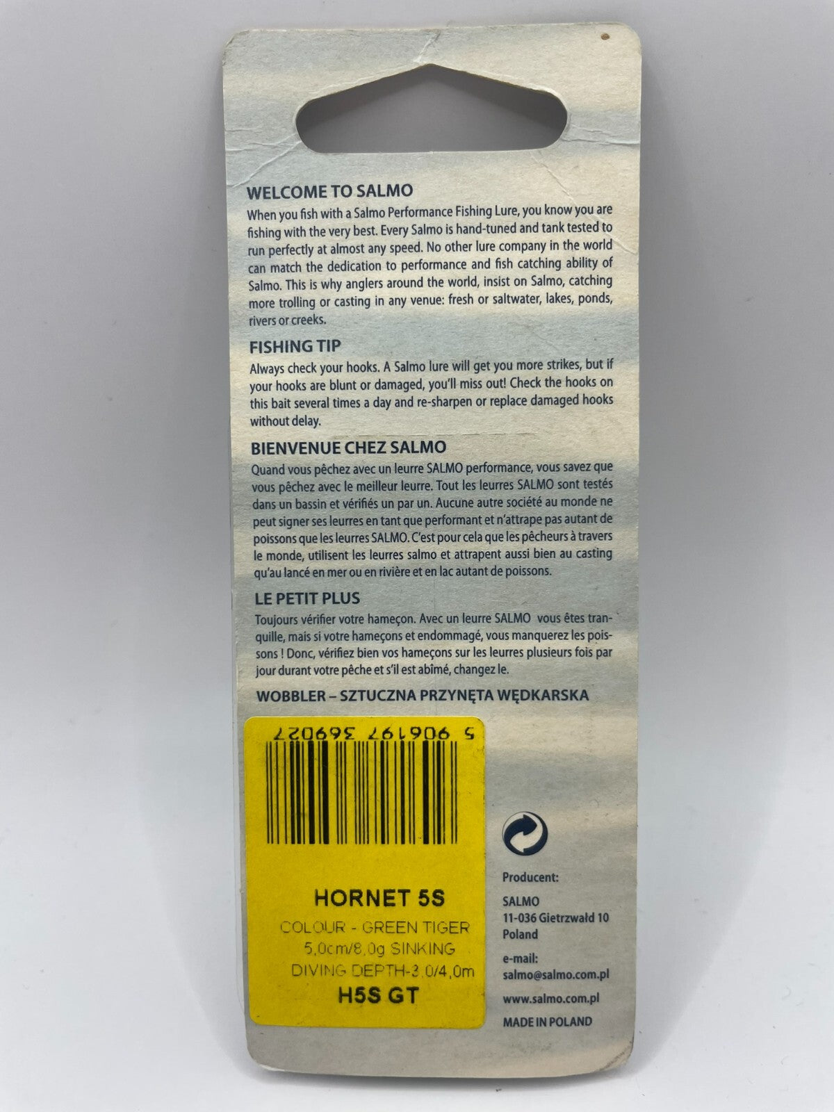Salmo Hornet 5S Green Tiger 5cm 8g Sinking1