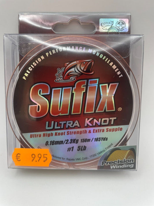 Sufix Ultra Knot Monofile Schnur 150m 0.16mm 2.8 KG Gelb/Orange