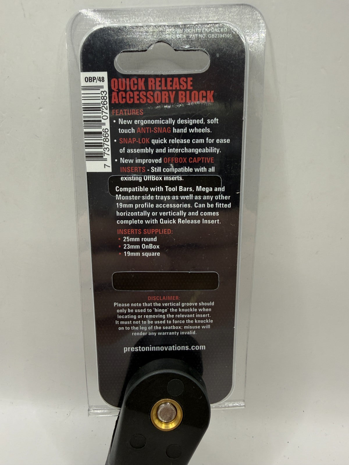Preston Offbox Pro Quick Release Accessory Block3