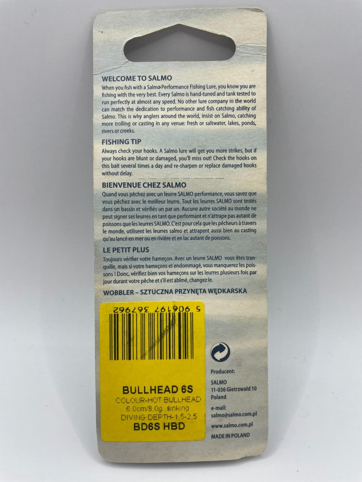 Salmo Bullhead 6S Hot Bullhead 6cm 8g Sinking1
