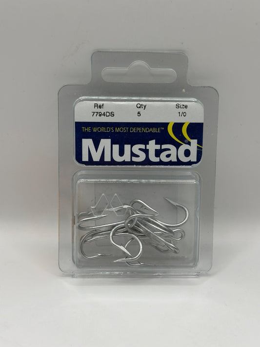 Mustad Drillinge Salzwasser Haken  Size 1/0 5Stück Haken0