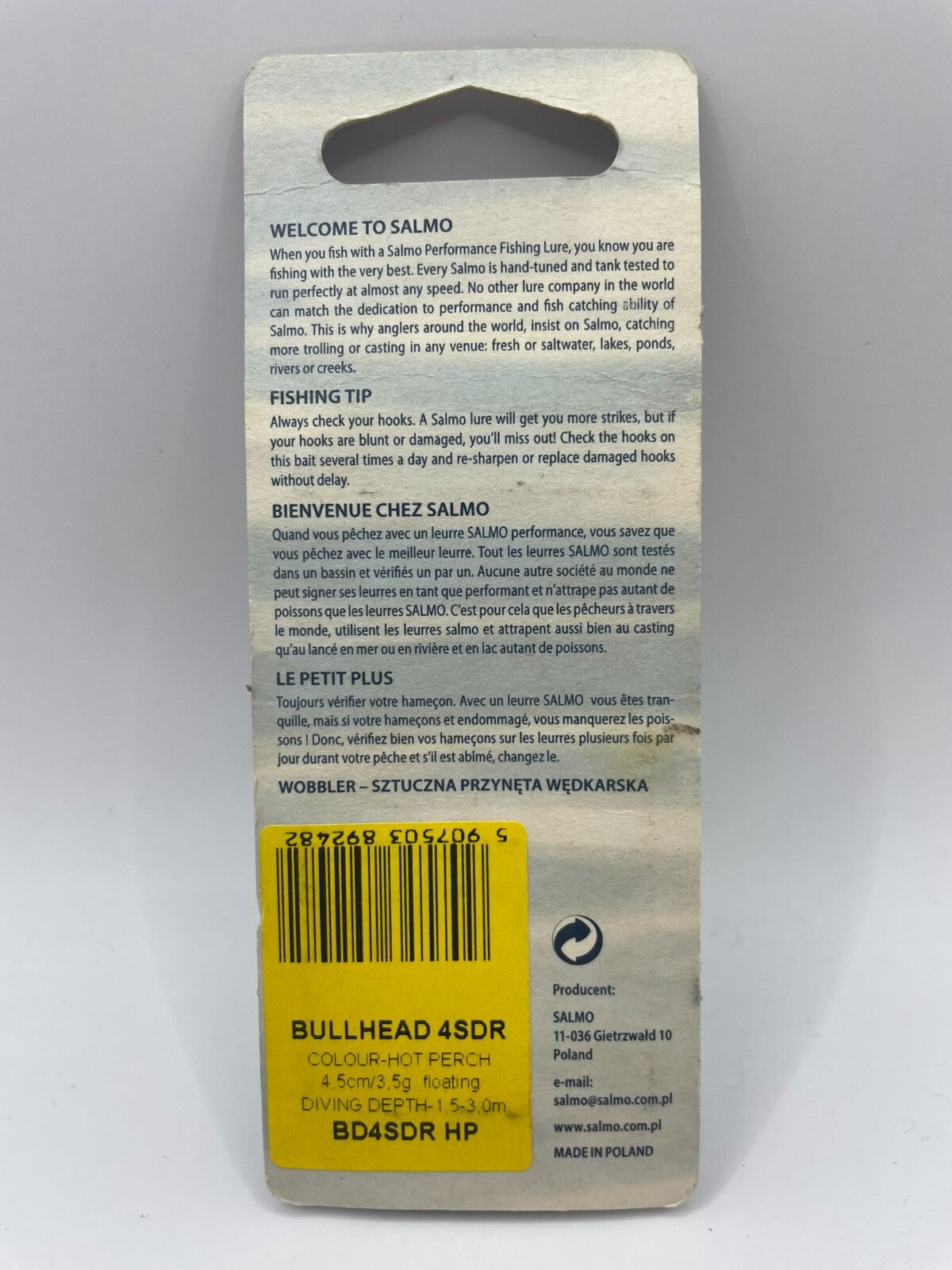 Salmo Bullhead 4SDR Hot Perch 4,5cm 3,5g Floating1