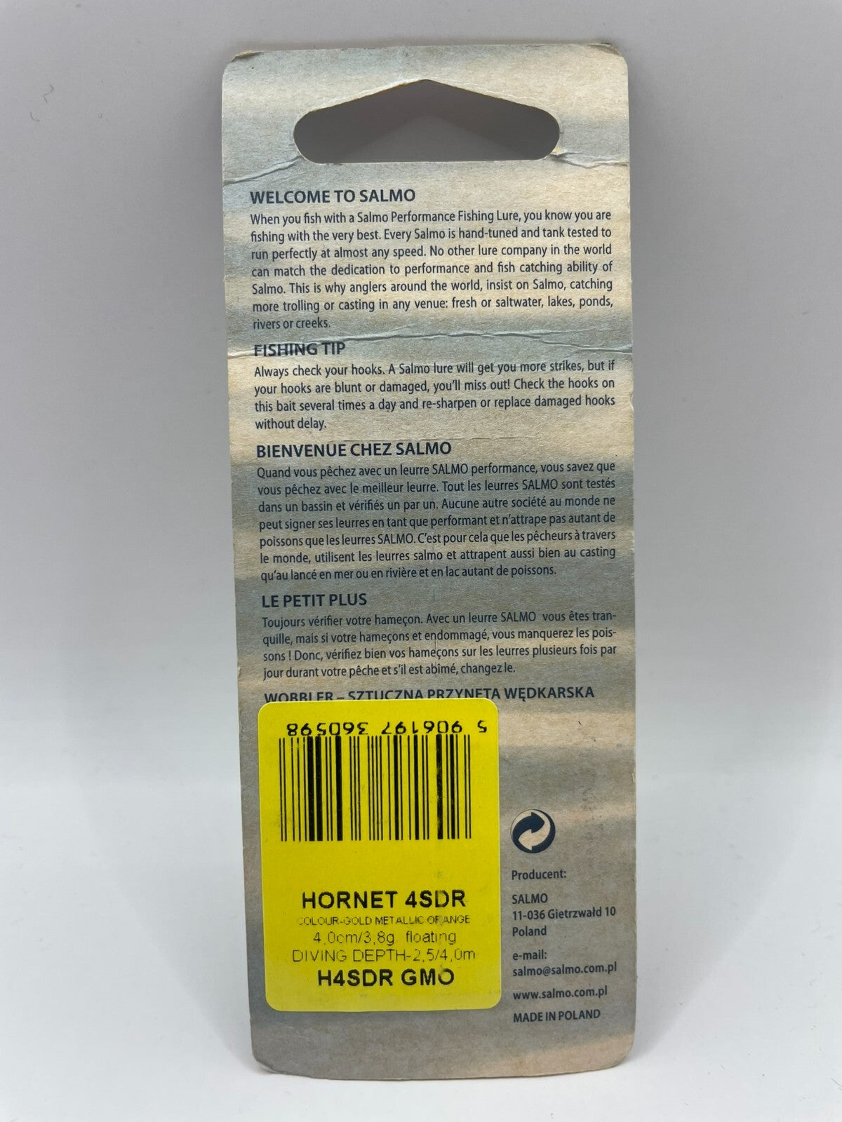 Salmo Hornet 4SDR Gold Metallic Orange 4cm 3,8g floating1