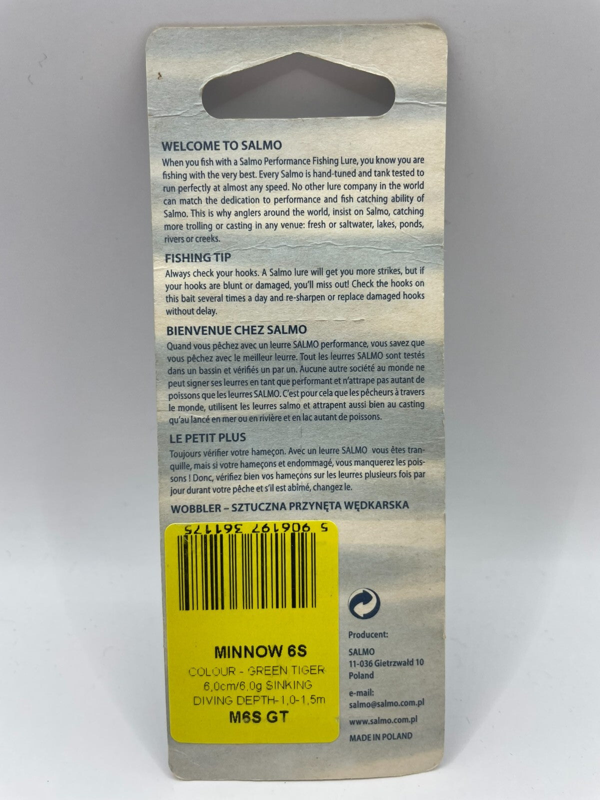 Salmo Minnow 6S Green Tiger 6cm 6g Sinking1