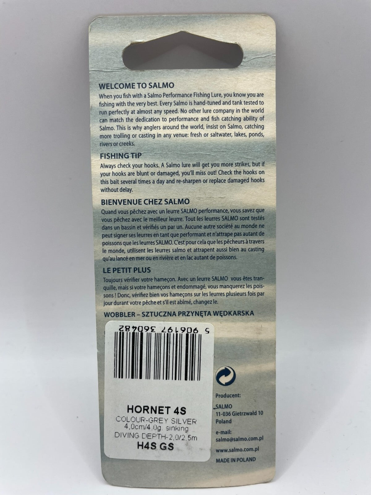 Salmo Hornet 4S Grey Silver 4cm 4g Sinking1