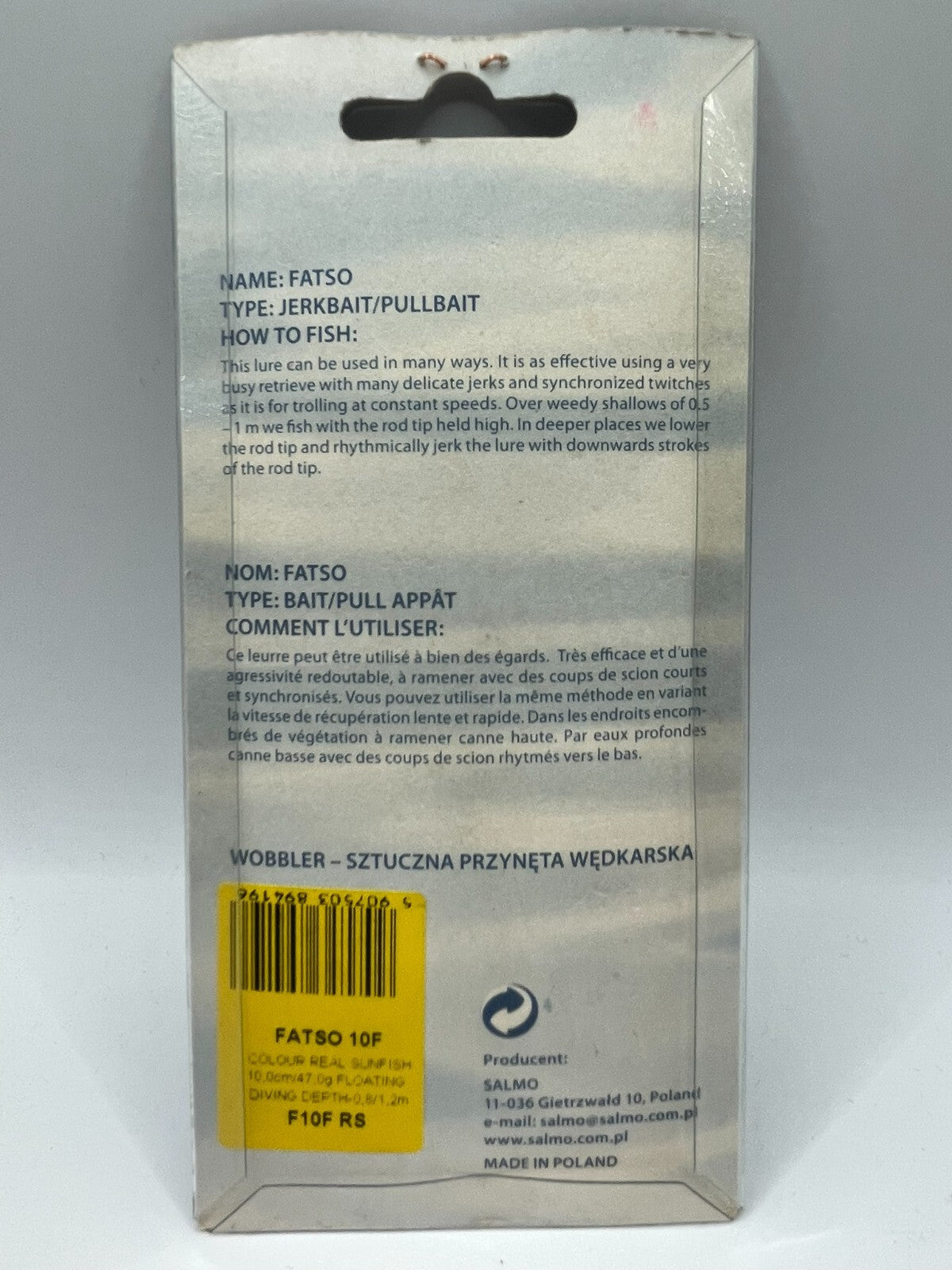Salmo Fatso 10F Real Sunfish 10cm 47g Floating1