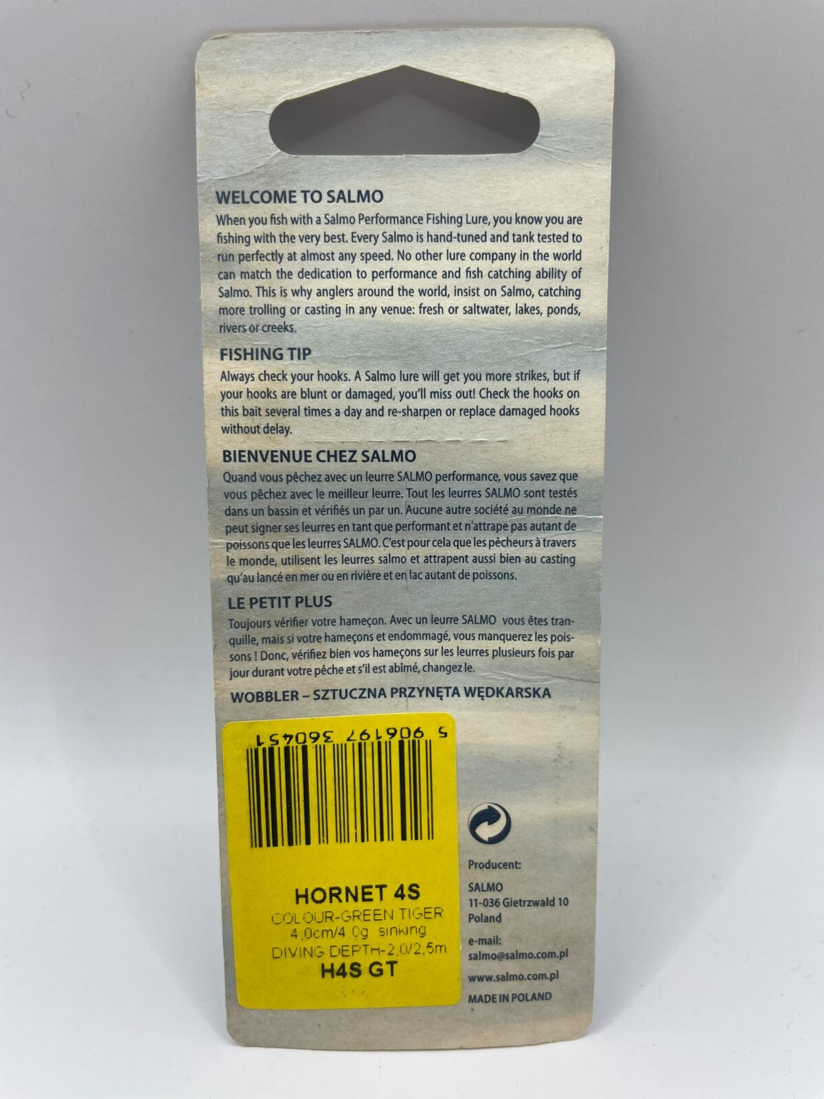 Salmo Hornet 4S Green Tiger 4cm 4g Sinking1