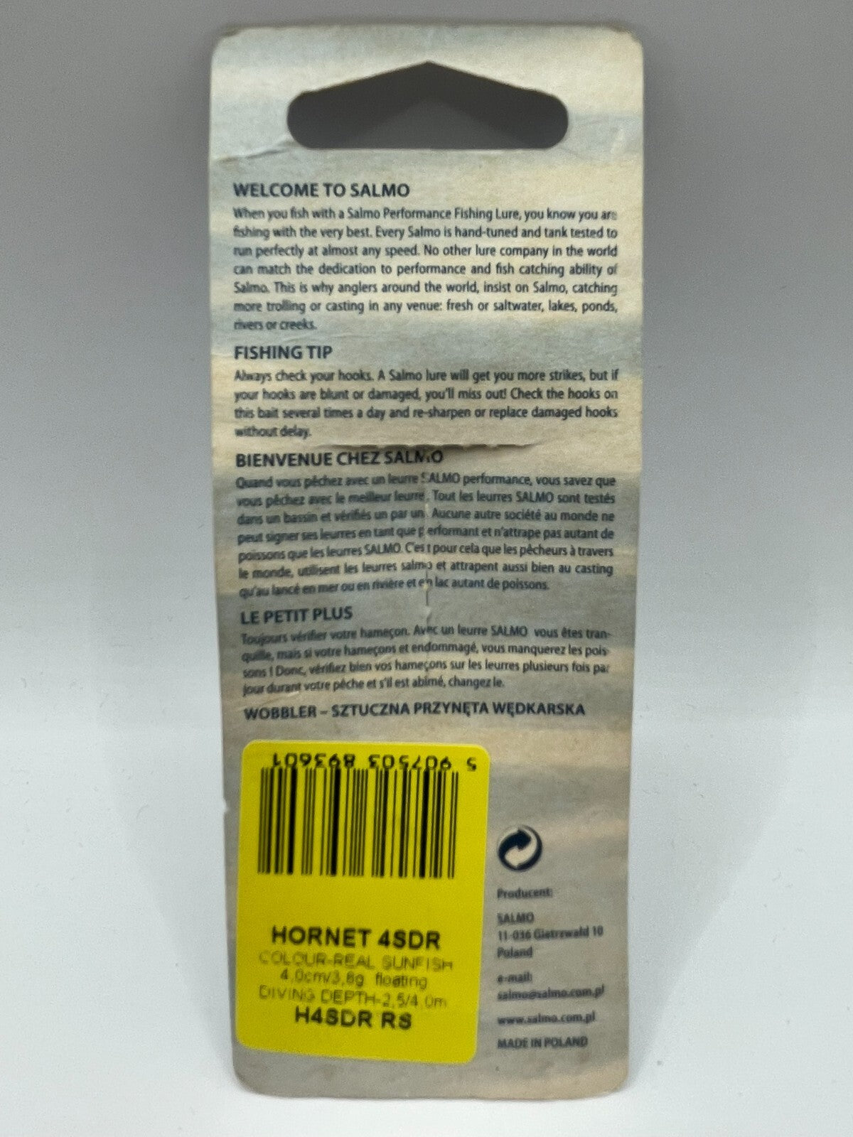 Salmo Hornet 4SDR Real Sunfish 4cm 3,8g Floating1