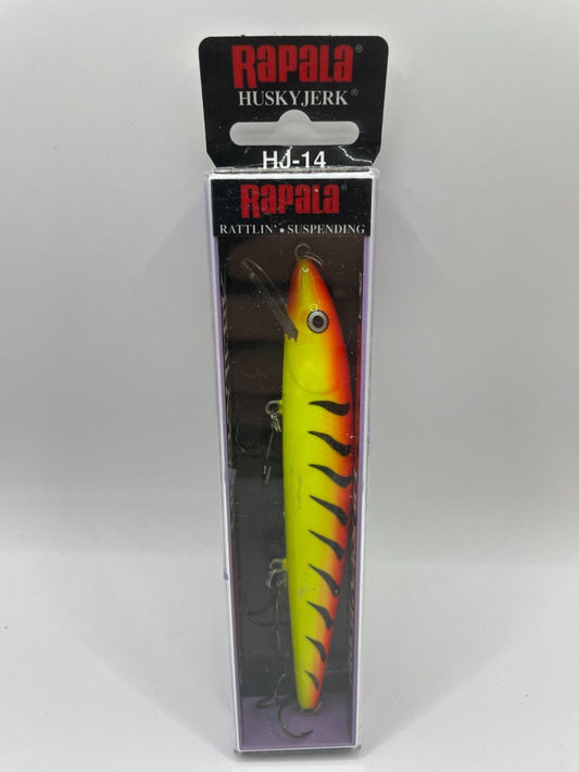 Rapala Down Deep Huskyjerk HJ-14 Hot Tiger Wobbler Spinnfischen Angelzubehör