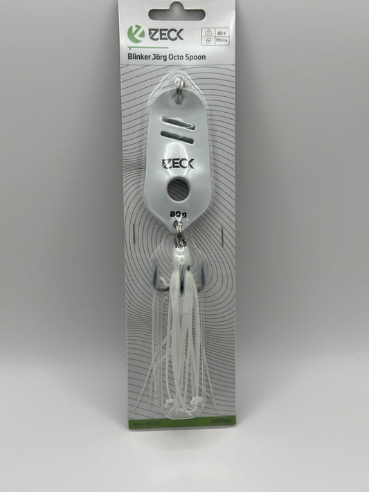 Zeck Blinker Jörg Octo Spoon White 80g, Blinker zum Wallerfischen, Angelzubehör0