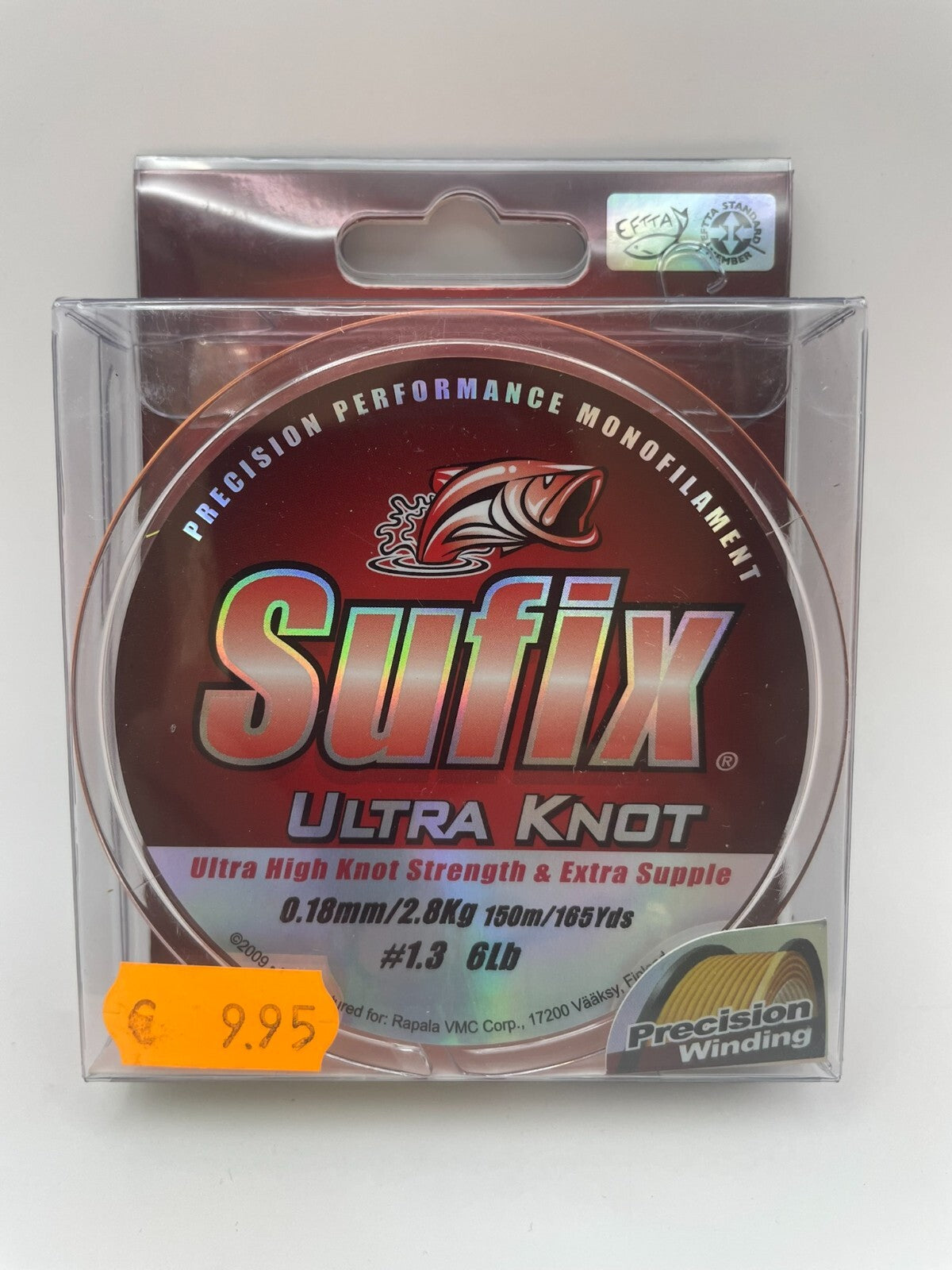 Sufix Ultra Knot Monofile Schnur 150m 0.18mm 2.8KG Gelb/Orange0