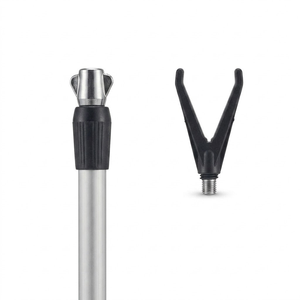 Rutenhalter Bankstick teleskopierbar 61-80 cm V-Auflage Erdspieß NEU2