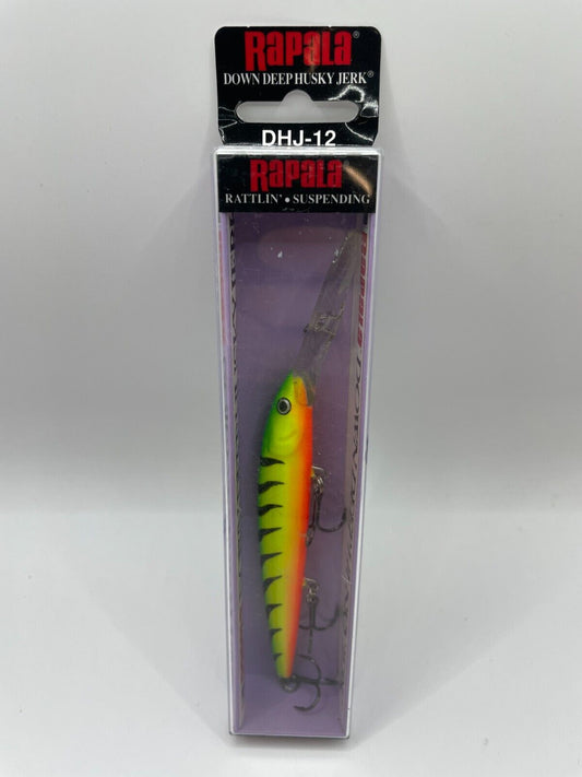 Rapala Down Deep Huskyjerk DHJ-12 Fire Tiger Wobbler Spinnfischen Angelzubehör