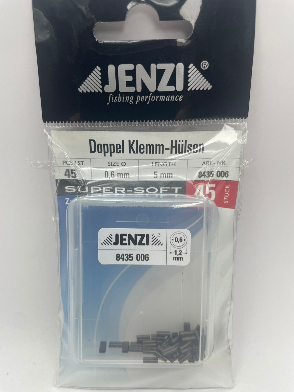 Jenzi Doppel KlemmHülsen 45 Stk 0,6mm 5mm lang Klemmhülsen0