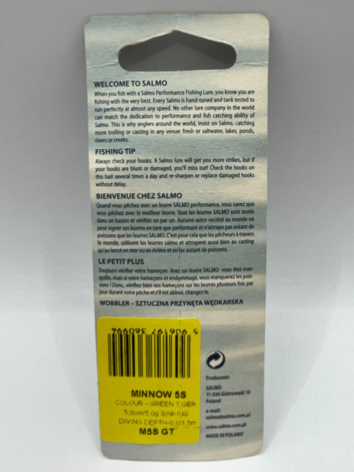 Salmo Minnow 5S Green Tiger 5cm 5g Sinking1